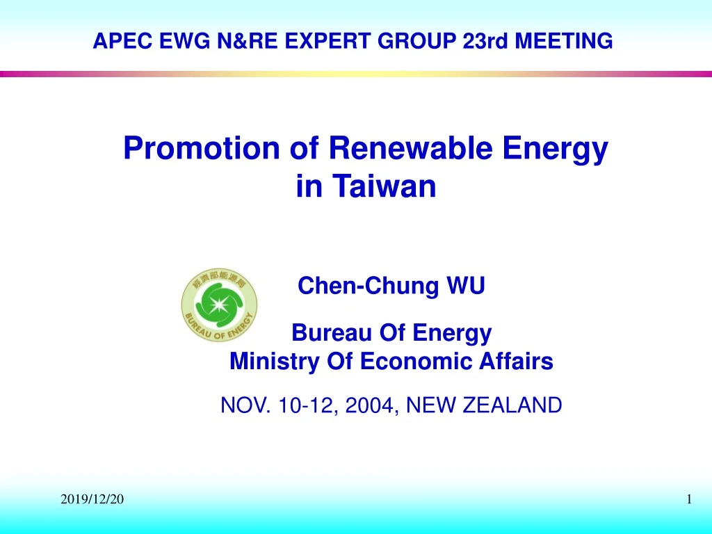 promotion of renewable energy in taiwan