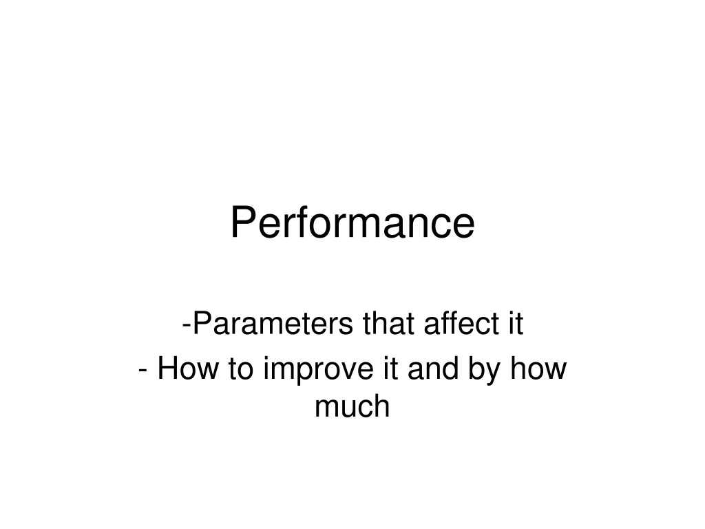 performance