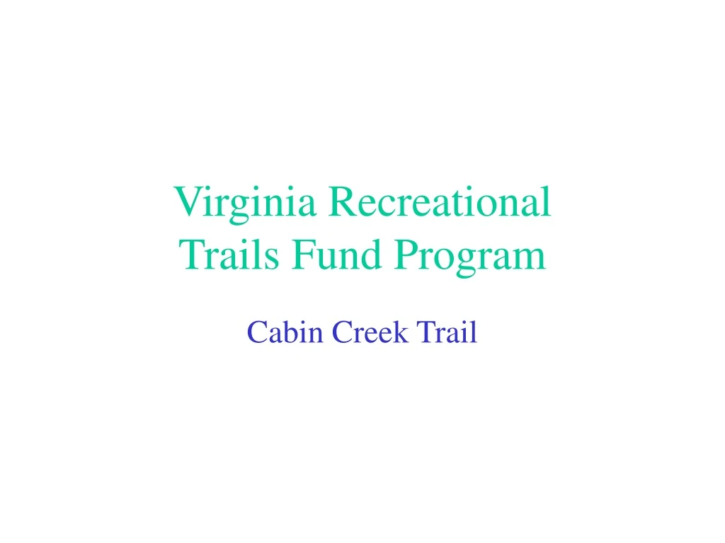 virginia recreational trails fund program