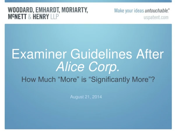 Examiner Guidelines After  Alice Corp.