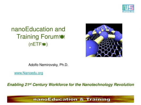 nanoEducation and Training Forum  (nETF)