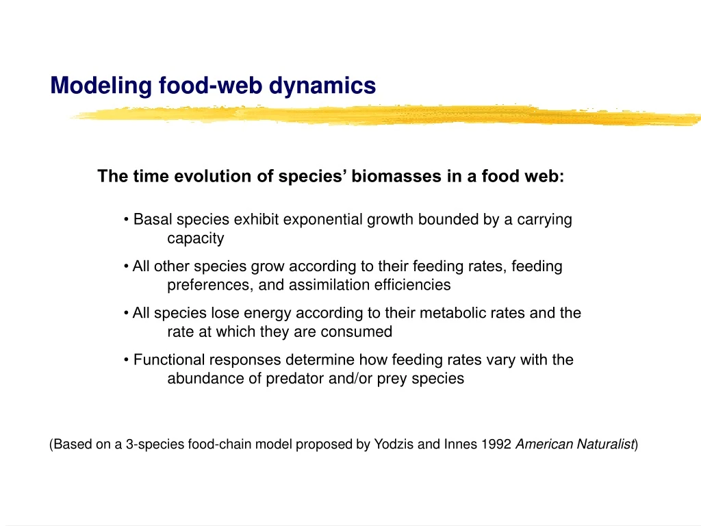 modeling food web dynamics
