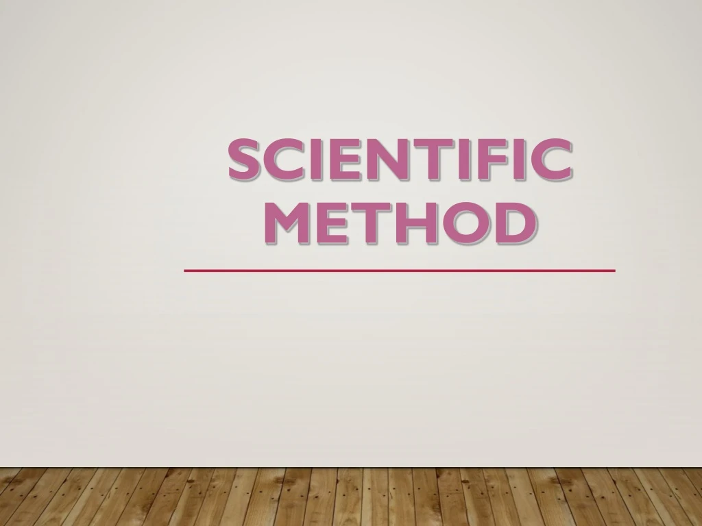 scientific method