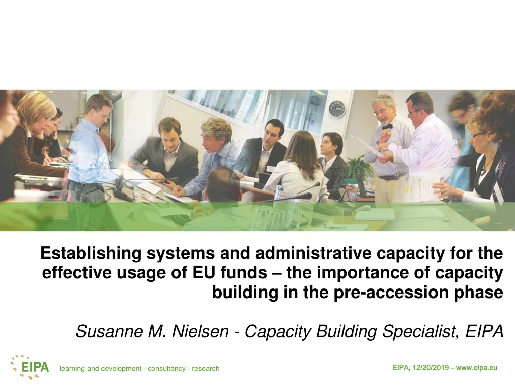 establishing systems and administrative capacity