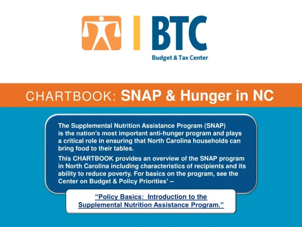 CHARTBOOK:  SNAP &amp; Hunger in NC