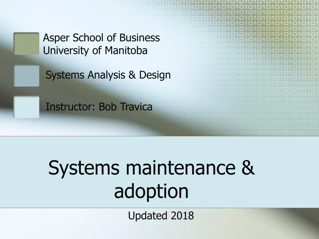 systems maintenance adoption