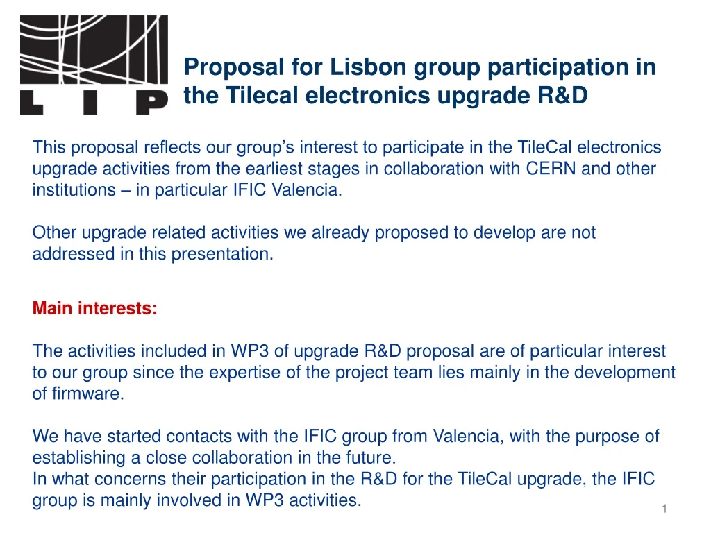 proposal for lisbon group participation