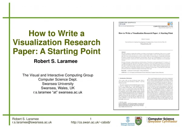 How to Write a Visualization Research Paper: A Starting Point
