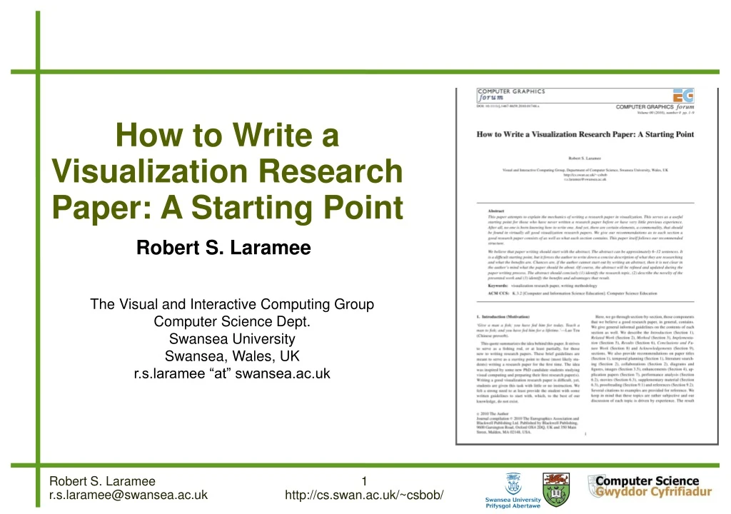 how to write a visualization research paper a starting point