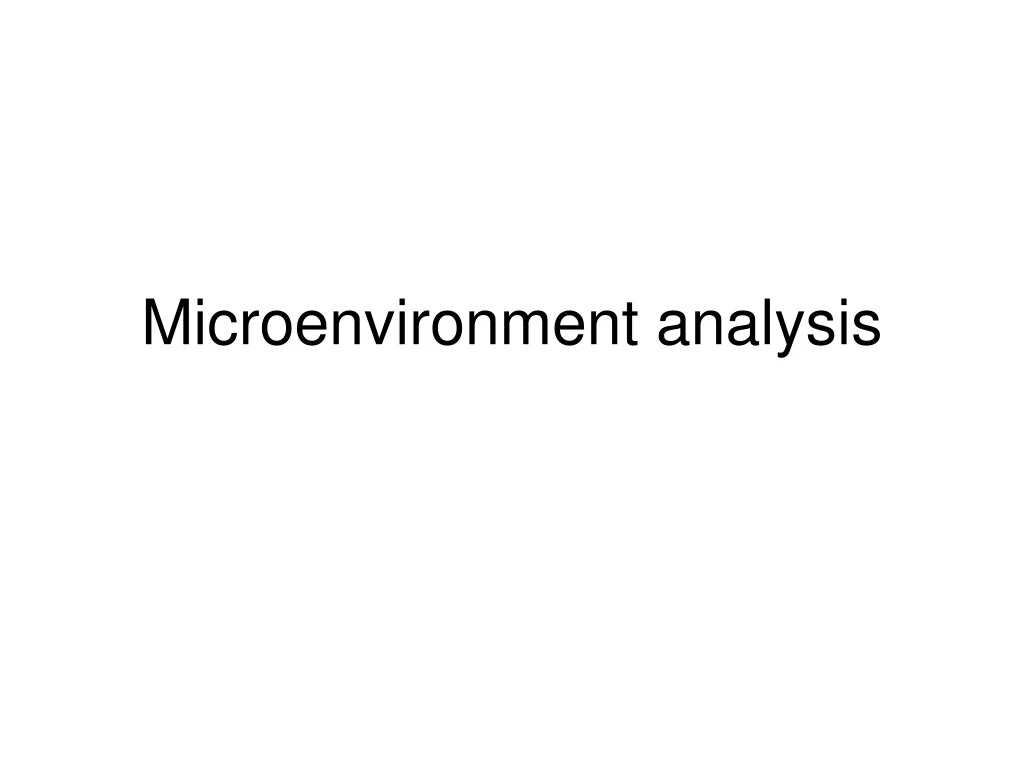 microenvironment analysis