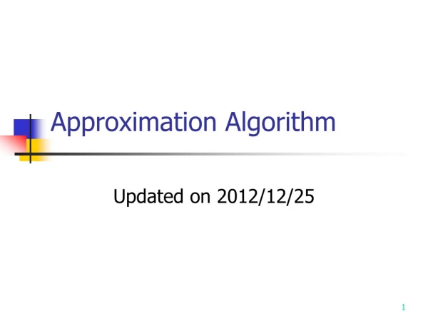 Approximation Algorithm