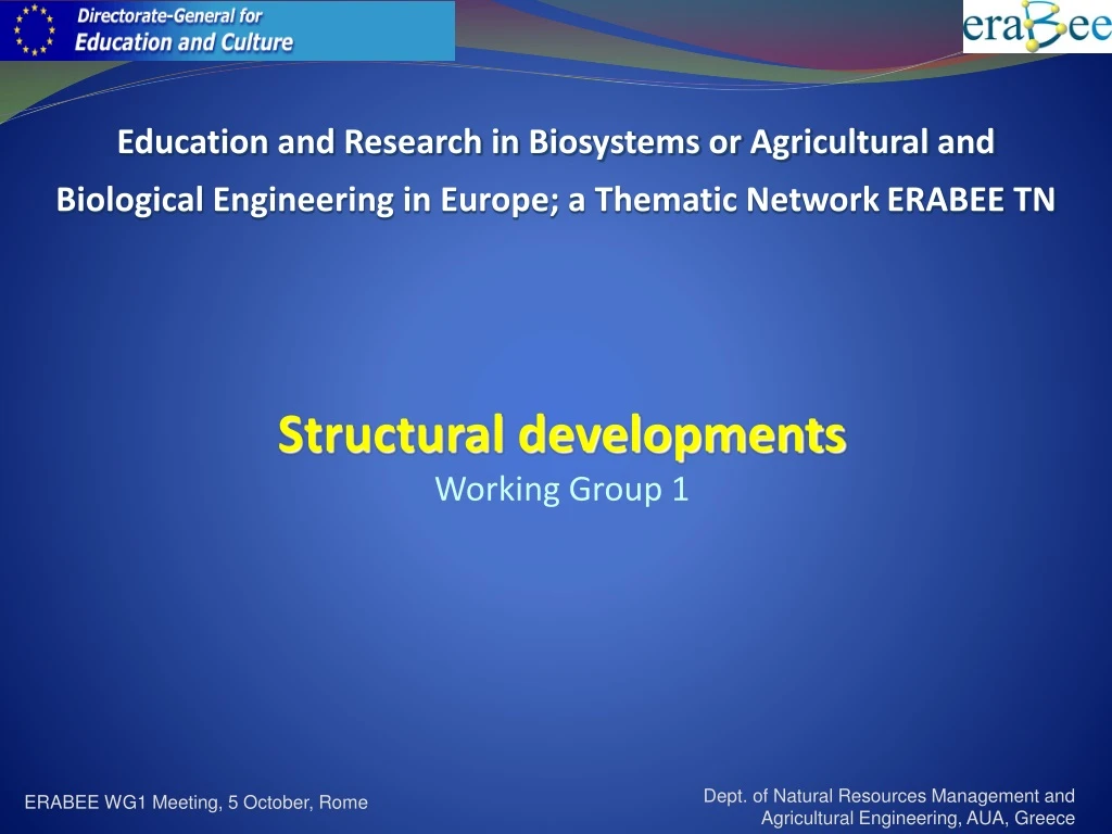 education and research in biosystems