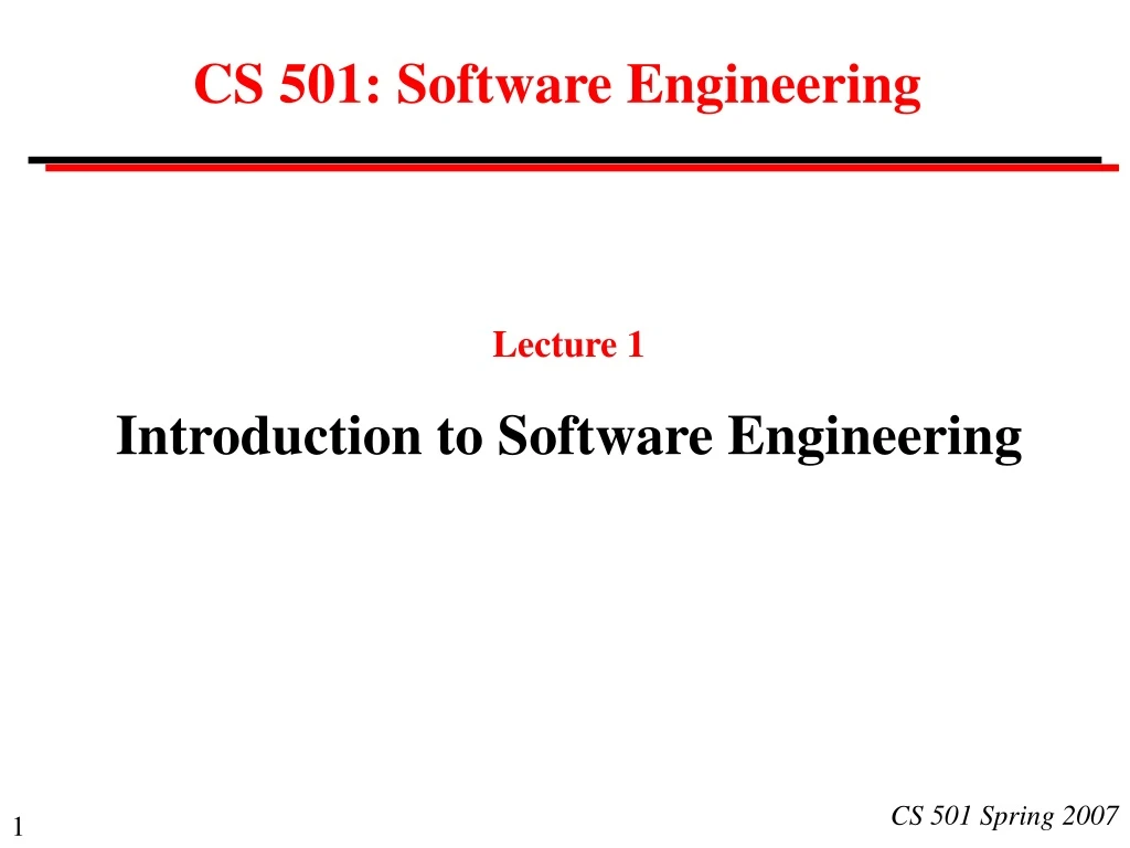 cs 501 software engineering