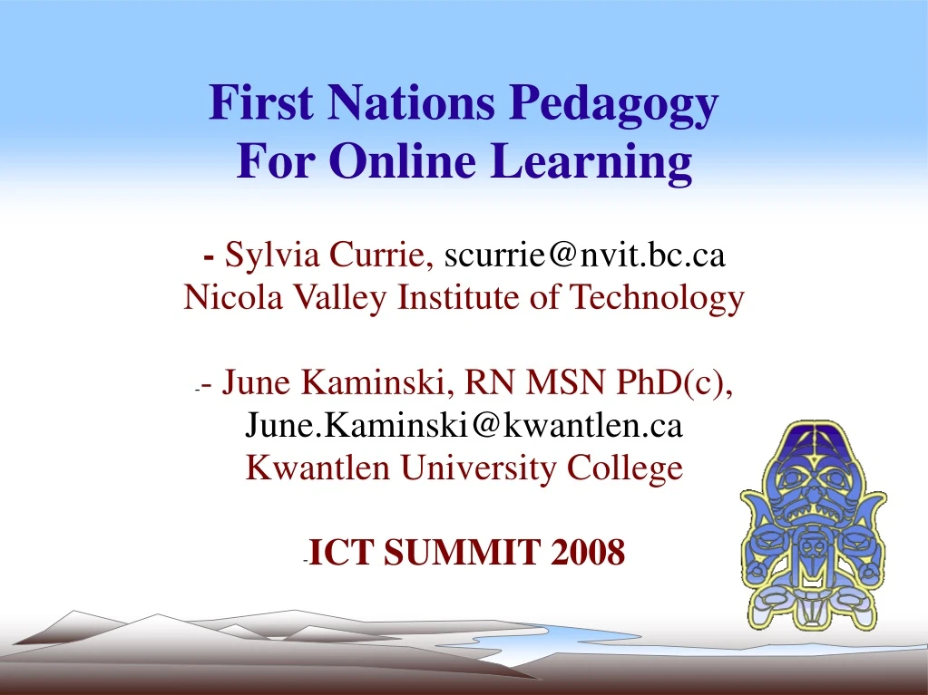 first nations pedagogy for online learning sylvia