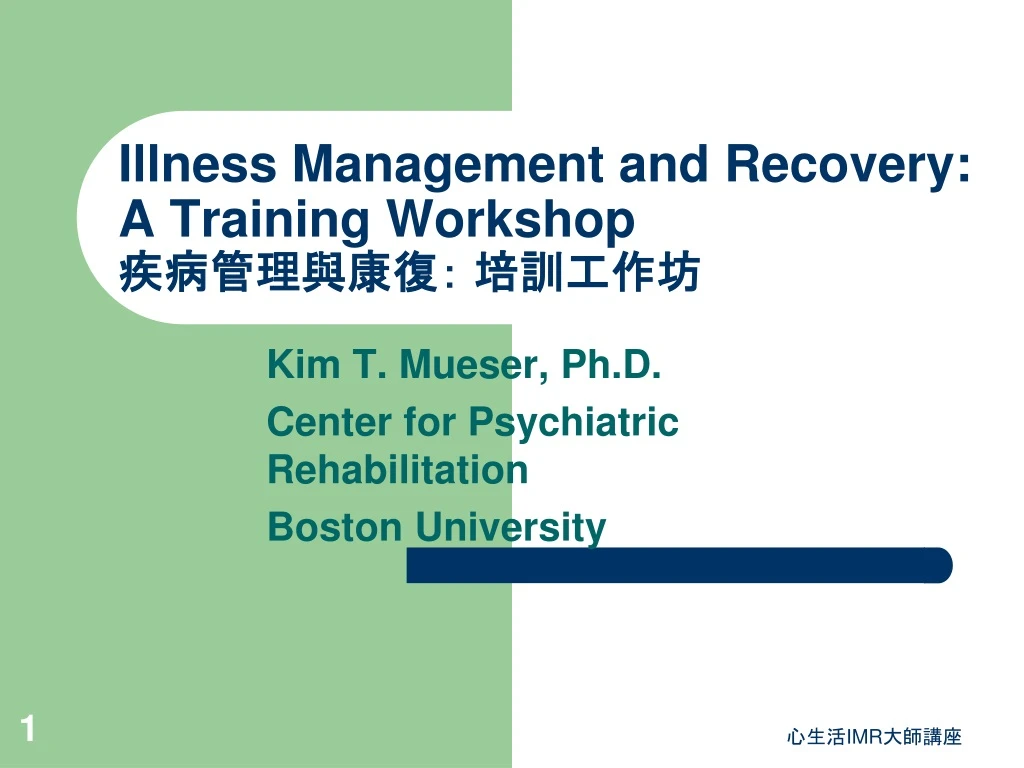 illness management and recovery a training workshop