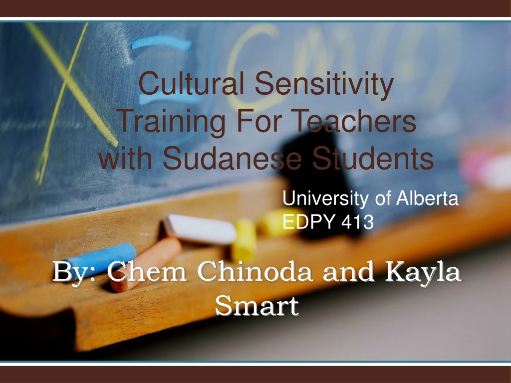 cultural sensitivity training for teachers with sudanese students