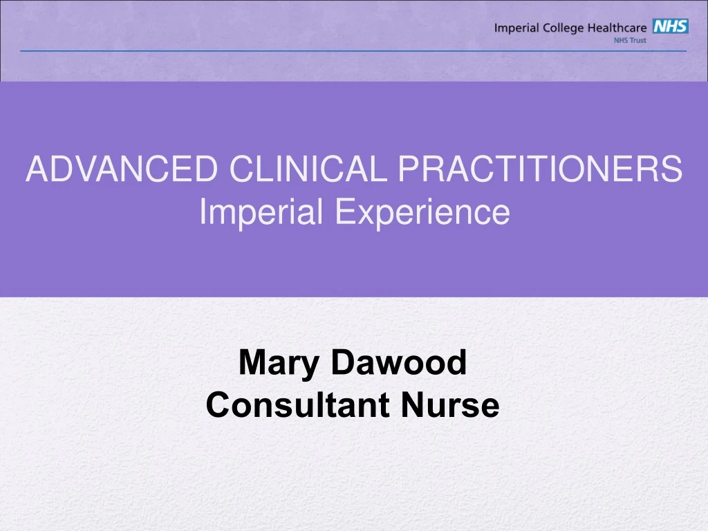 advanced clinical practitioners imperial