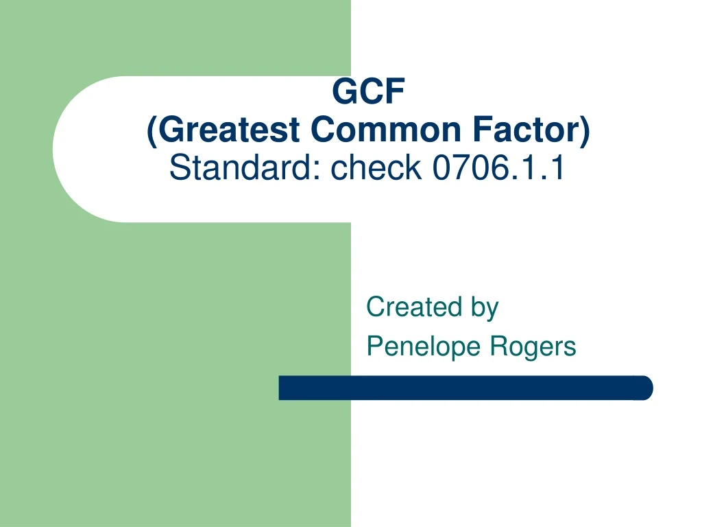 gcf greatest common factor standard check 0706 1 1