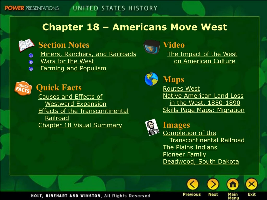 chapter 18 americans move west