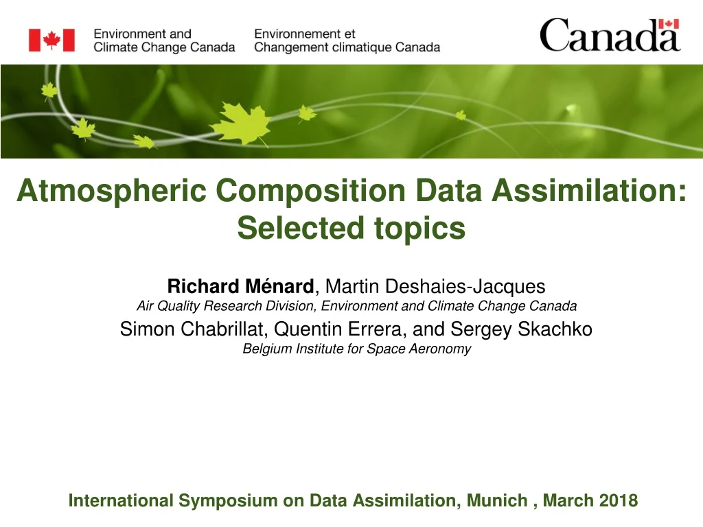 atmospheric composition data a ssimilation