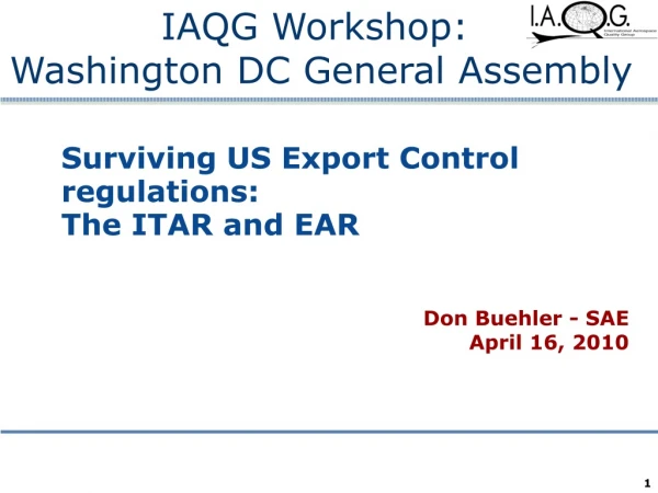 Surviving US Export Control regulations:  The ITAR and EAR