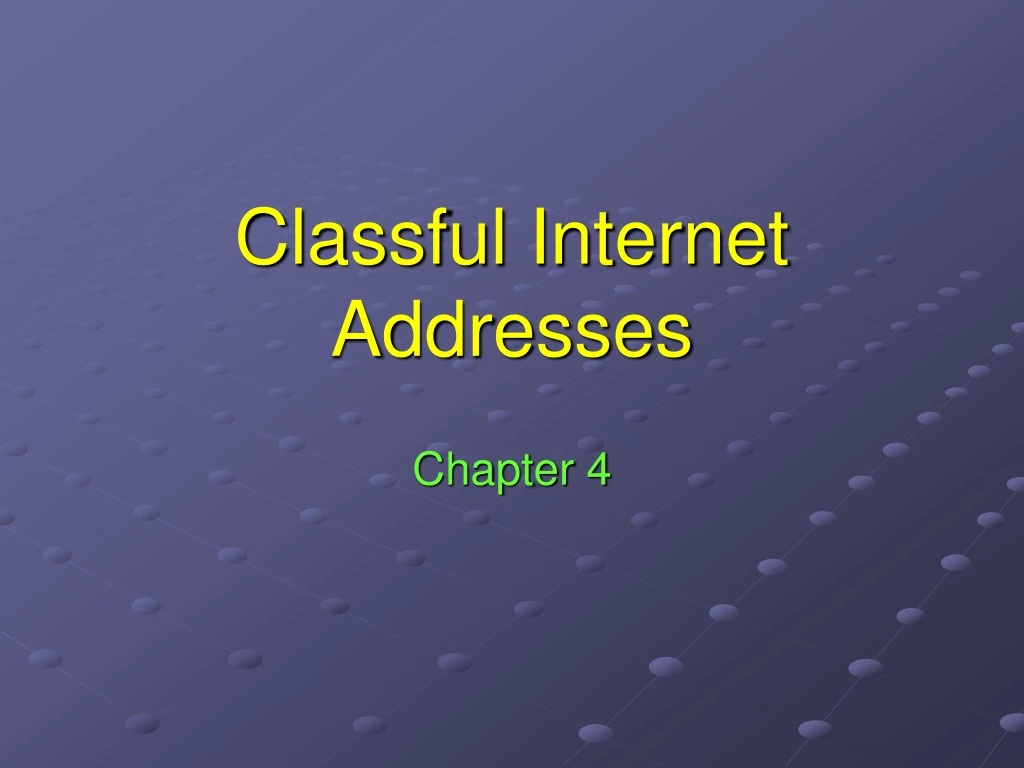 classful internet addresses