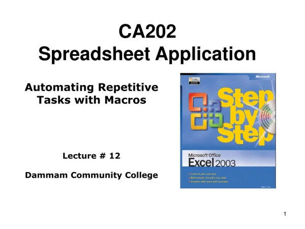 CA202 Spreadsheet Application