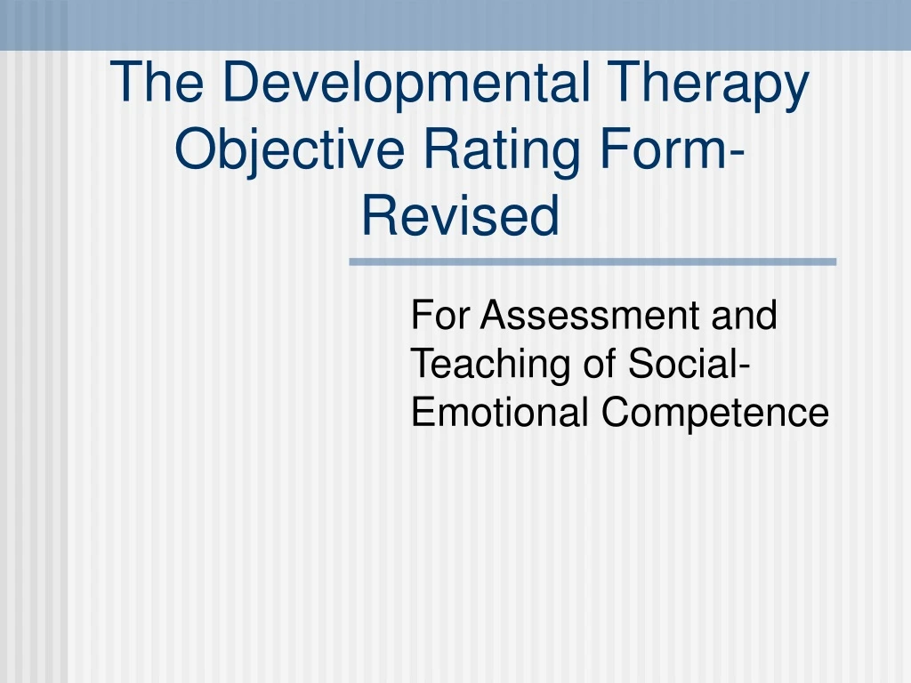 the developmental therapy objective rating form revised