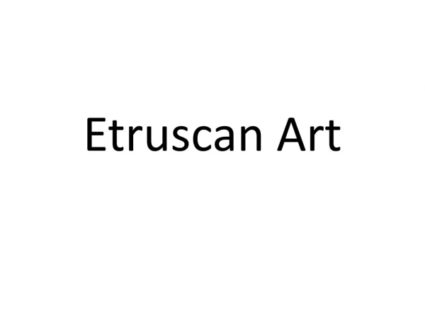 Etruscan Art