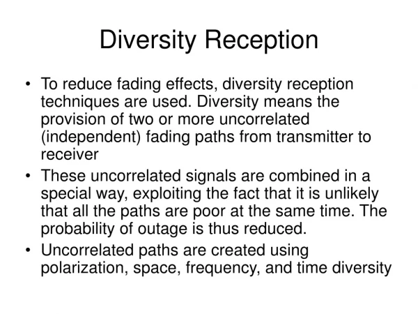 Diversity Reception