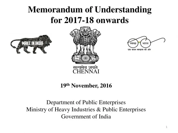 Memorandum of Understanding  for 2017-18 onwards