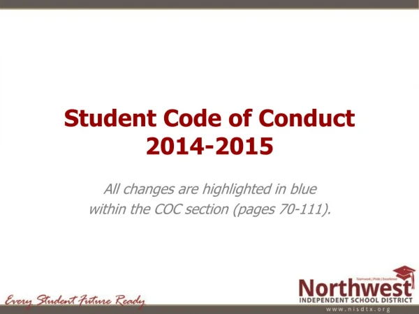 Student Code of Conduct  2014-2015