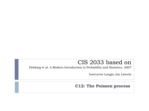 C12: The Poisson process