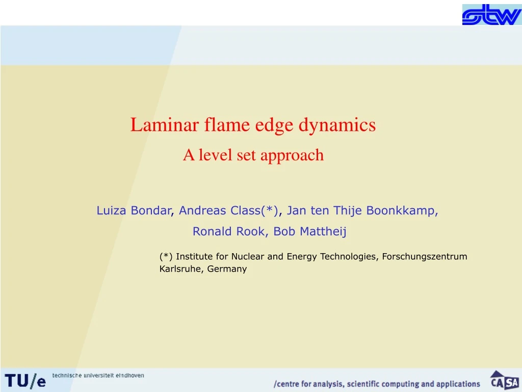 laminar flame edge dynamics a level set approach