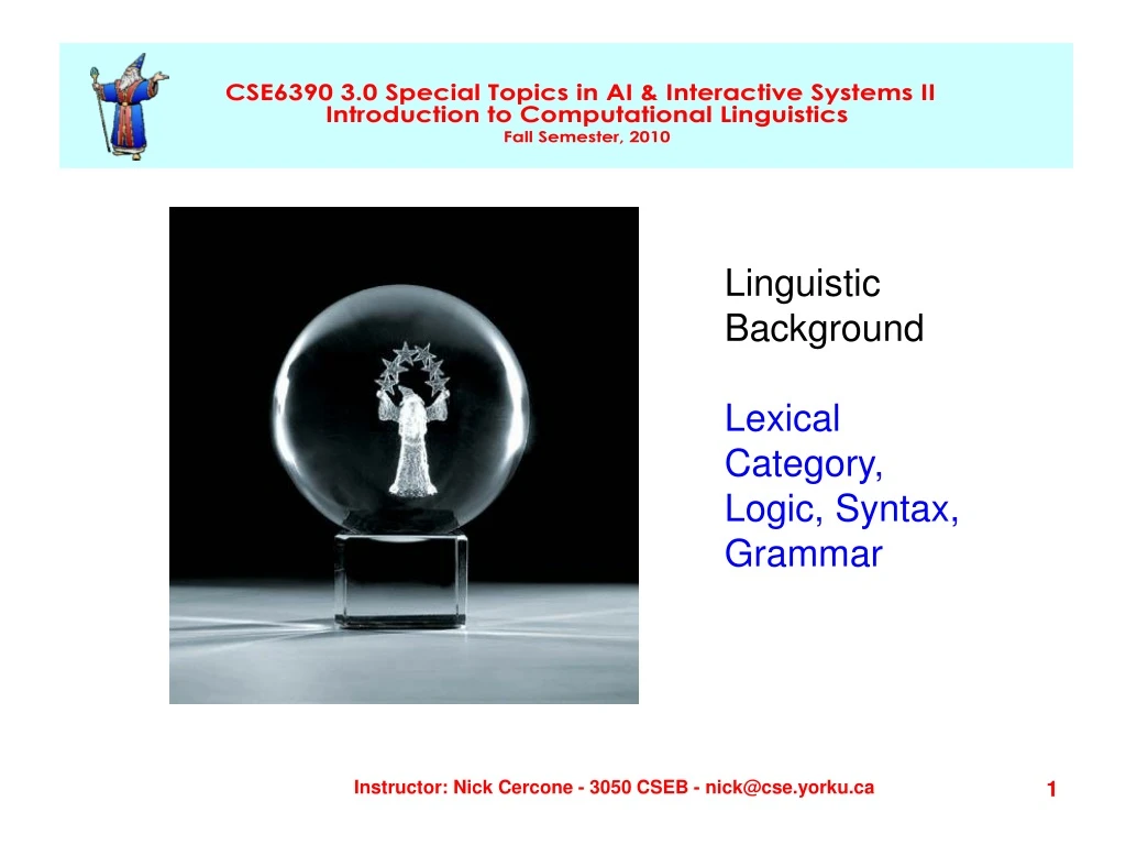 linguistic background lexical category logic