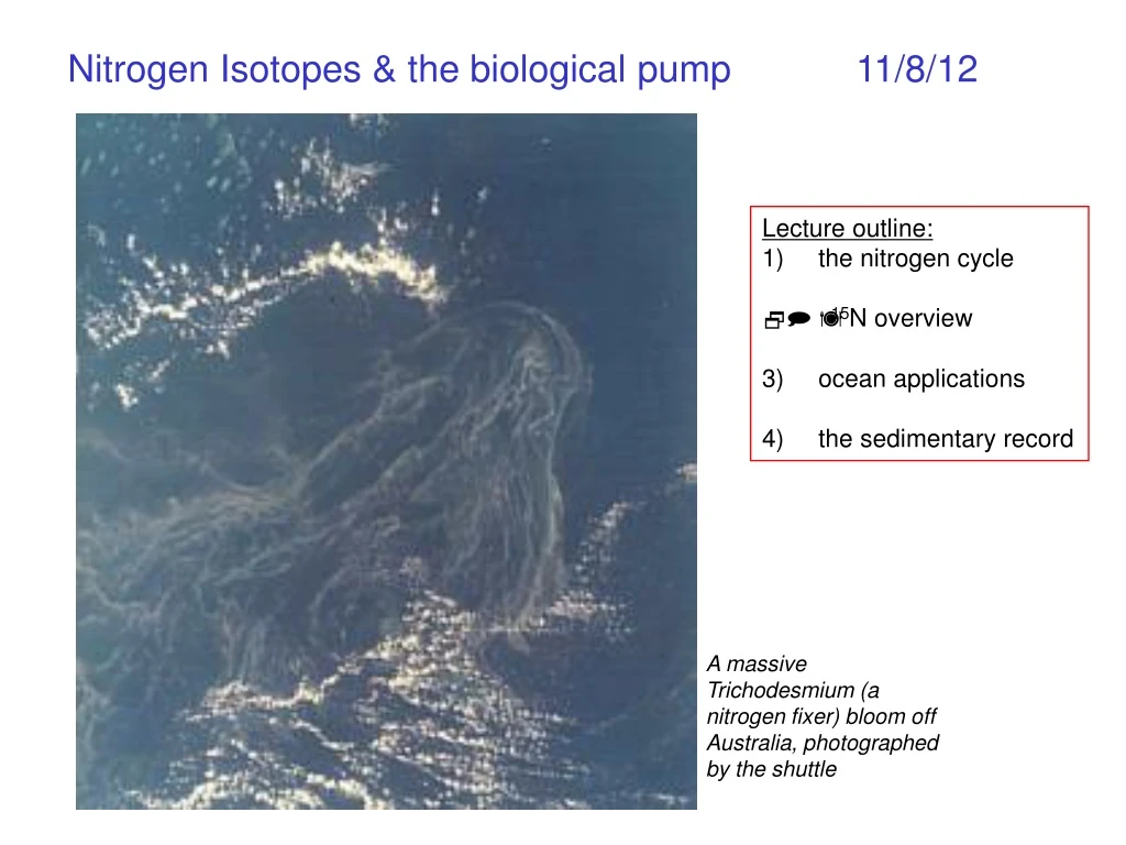 nitrogen isotopes the biological pump 11 8 12