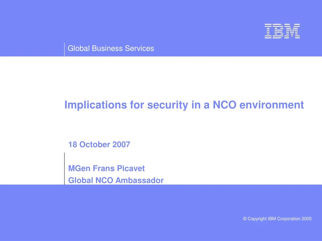 implications for security in a nco environment