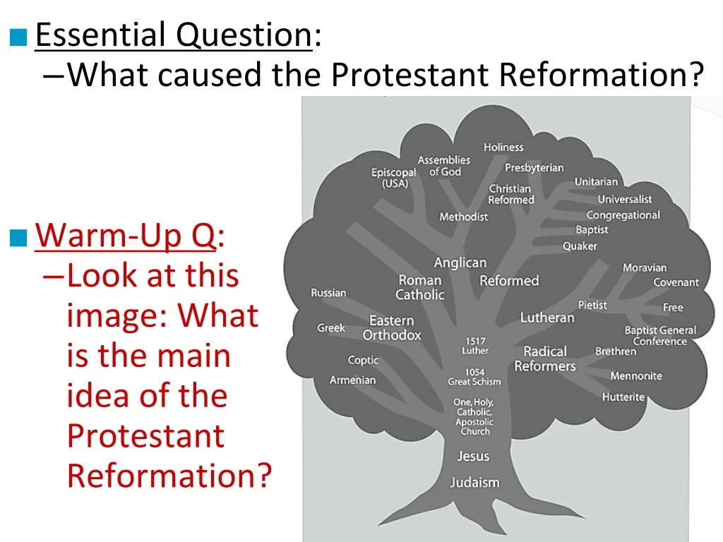 essential question what caused the protestant