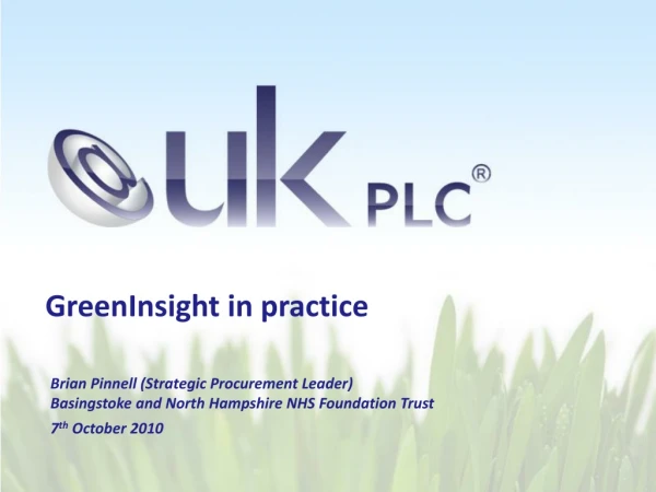 GreenInsight in practice