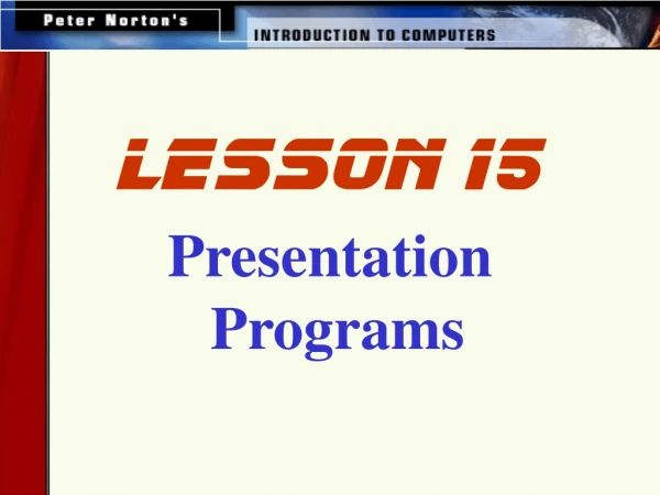 Presentation  Programs