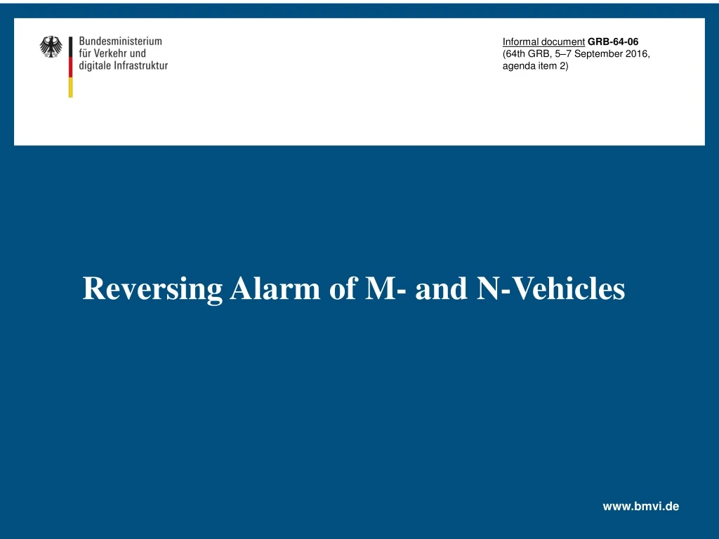 reversing alarm of m and n vehicles