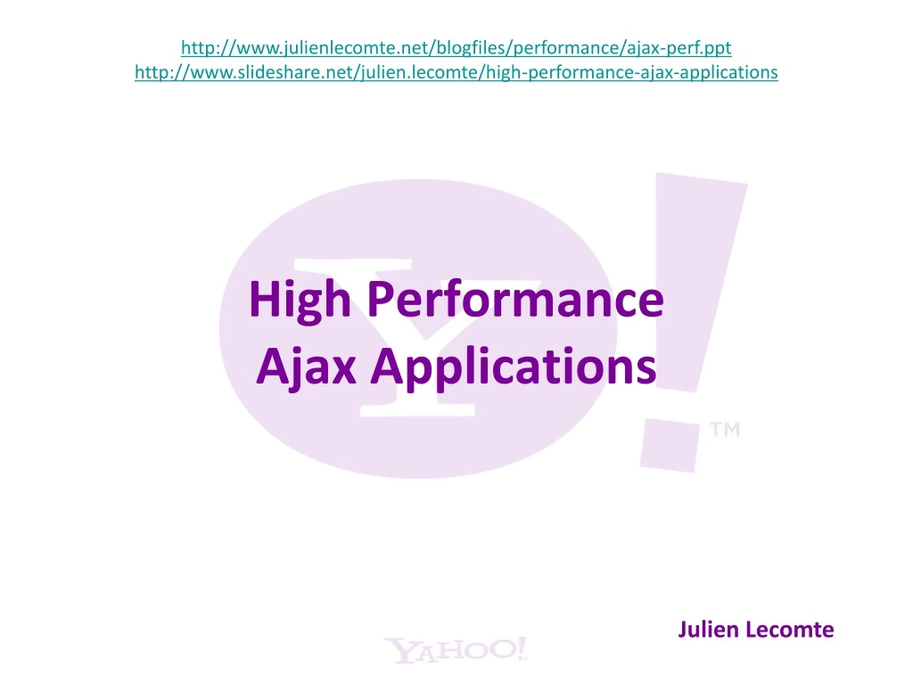 high performance ajax applications