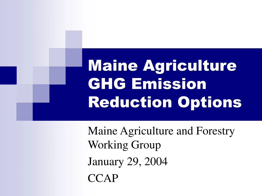 maine agriculture ghg emission reduction options
