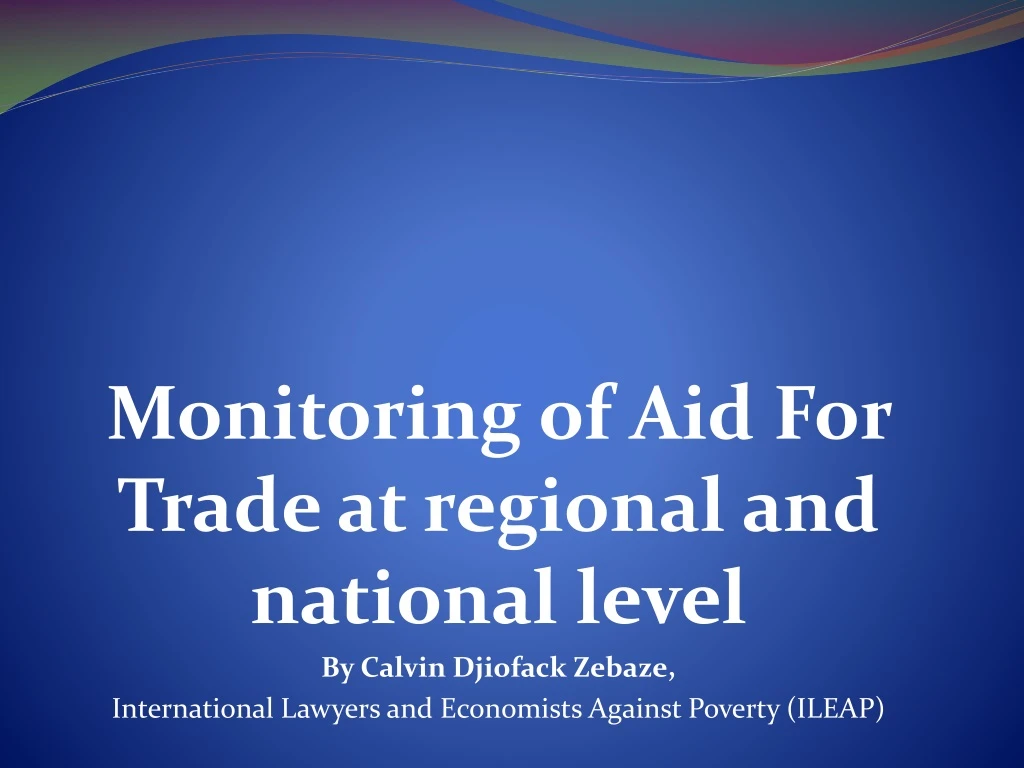 monitoring of aid for trade at regional