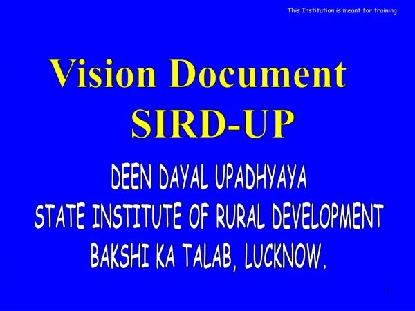 Vision Document    SIRD-UP