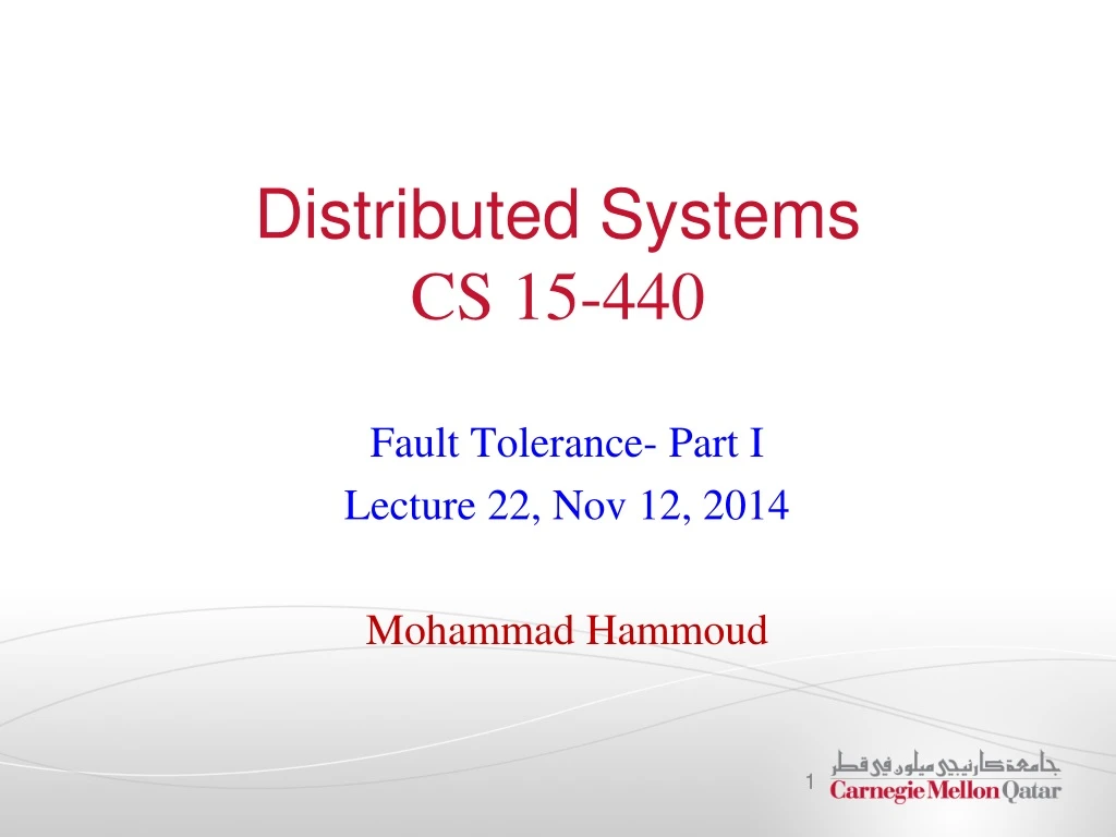 distributed systems cs 15 440