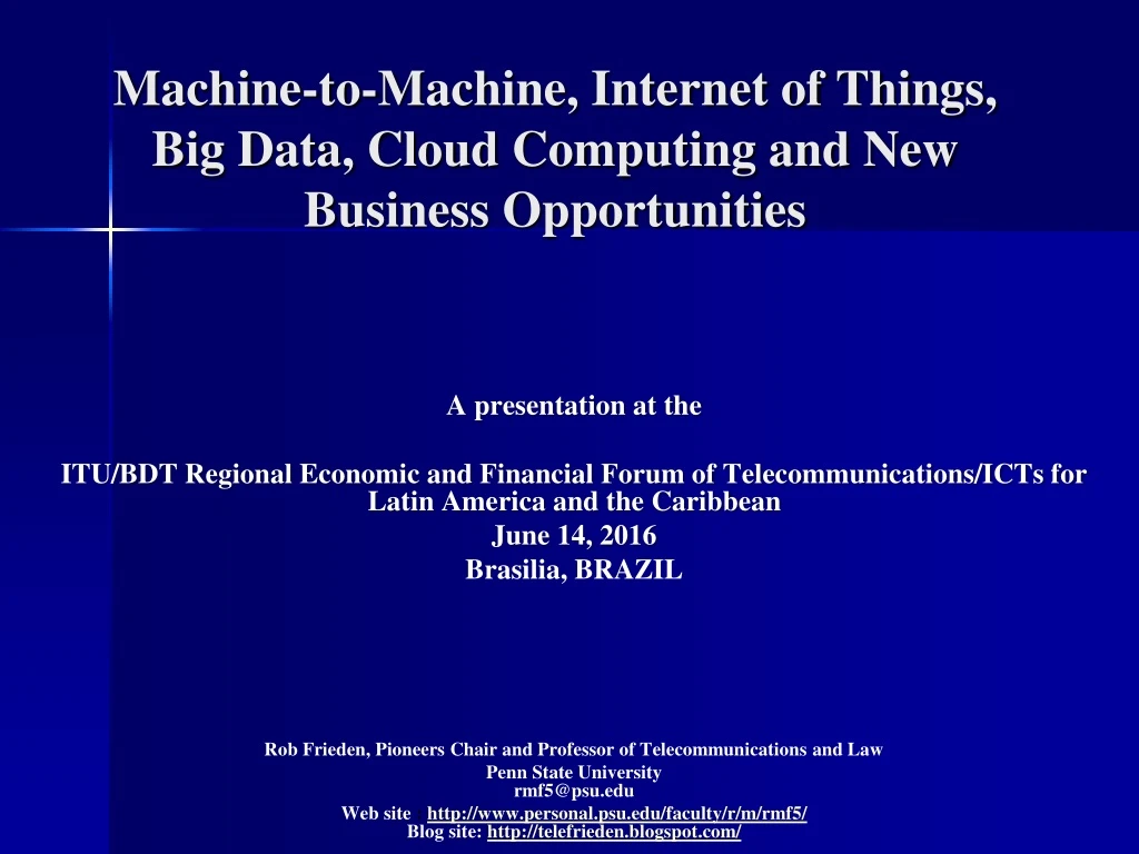 machine to machine internet of things big data cloud computing and new business opportunities