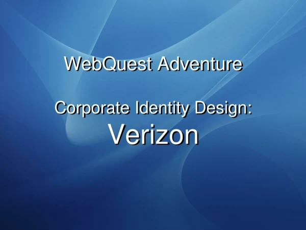 WebQuest Adventure Corporate Identity Design: Verizon