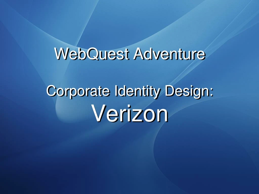 webquest adventure corporate identity design verizon