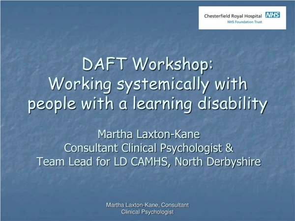 DAFT Workshop:  Working systemically with people with a learning disability